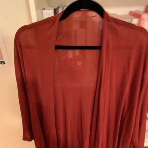 Eileen Fisher silk cashmere rust serape wrap